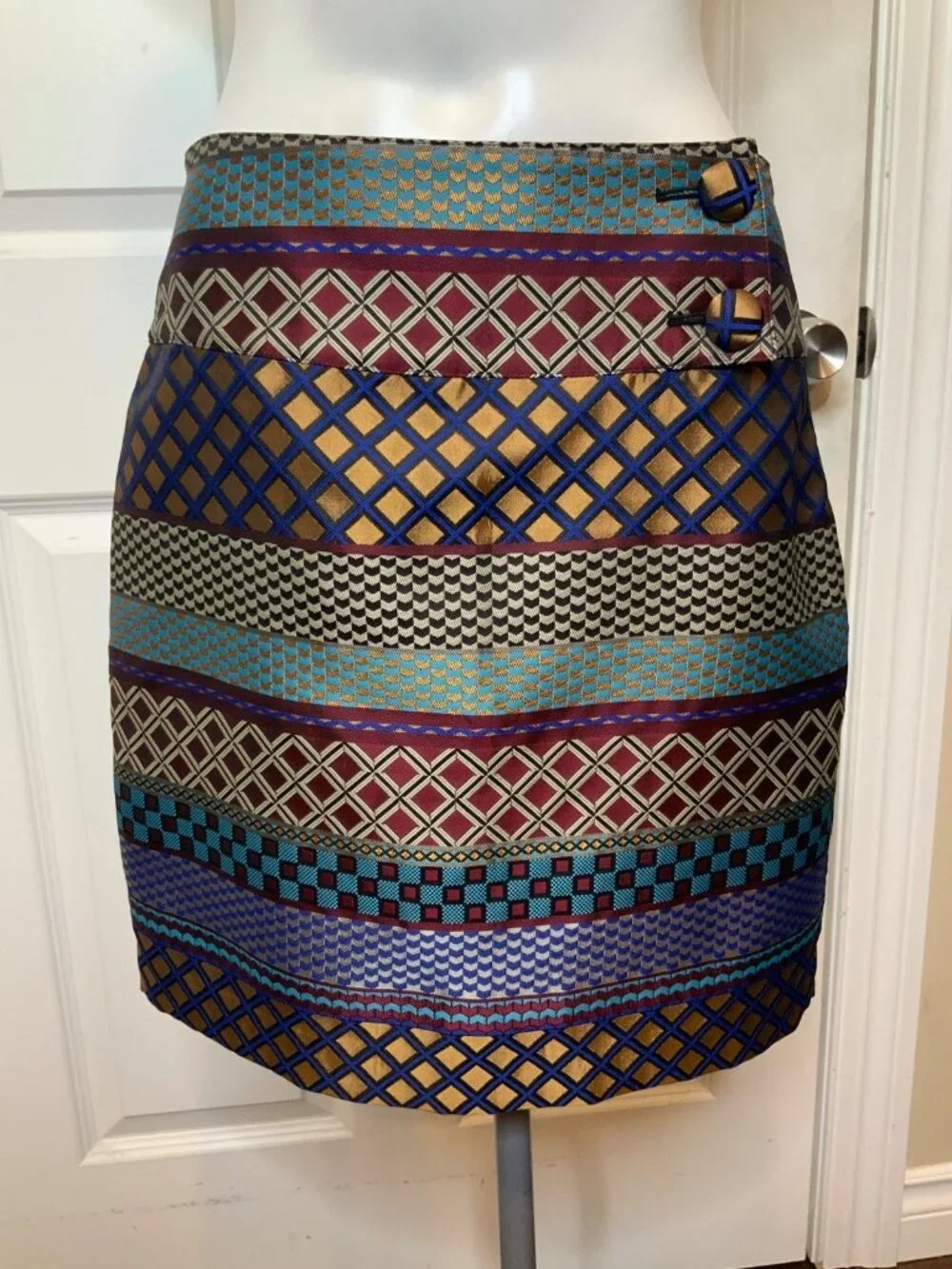 Maeve Anthropologie Multicolor Geometric Mini Skirt, Size 4